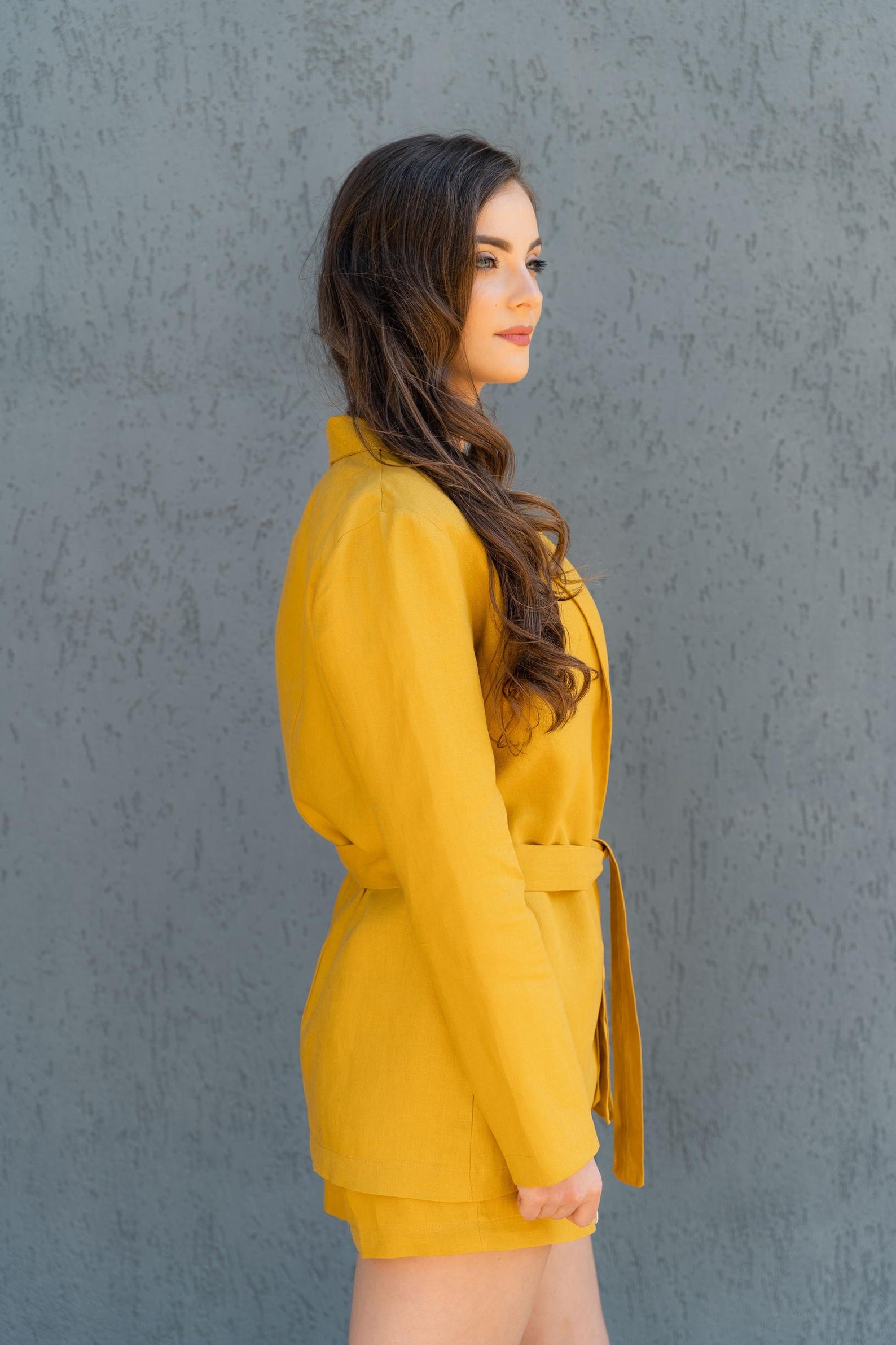 100% Linen Kimono Belted Blazer Bria main image 0