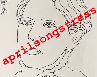 Mary S. Anthony, Suffragist Embroidery Pattern & Coloring Page