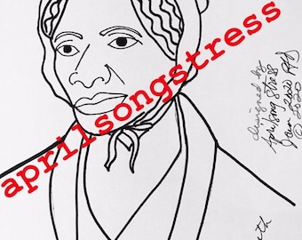 Sojourner Truth, Suffragist Embroidery Pattern & Coloring Page