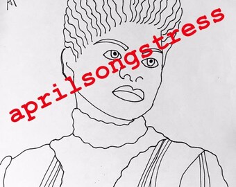 Ida B. Wells, Suffragist Embroidery Pattern & Coloring Page