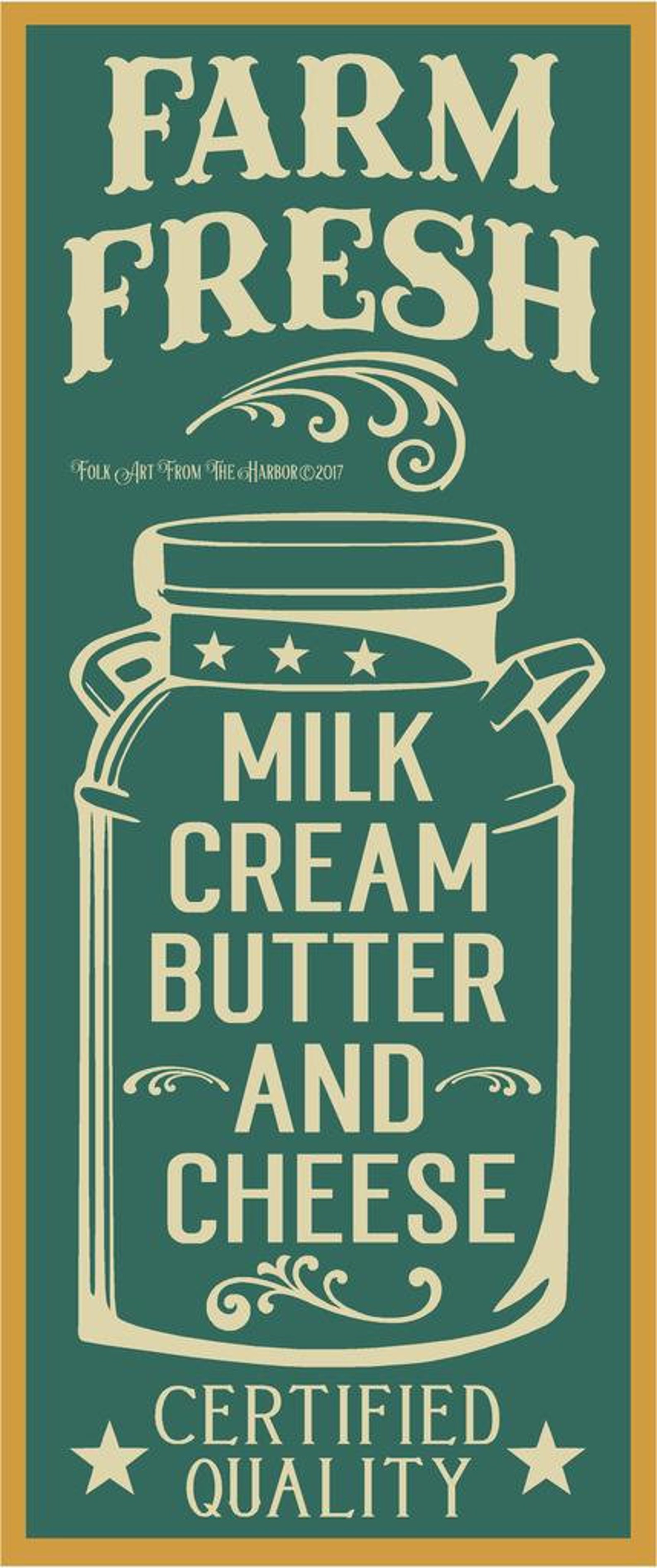 Farm Fresh Milk Can Stencil Reusable Etsy