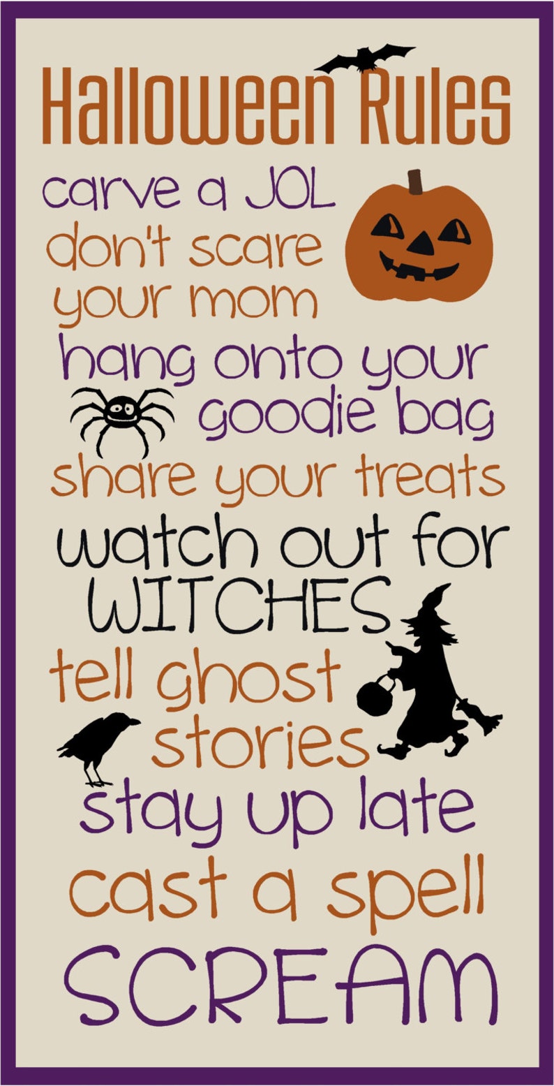 Halloween Rules Stencil Reusable Etsy