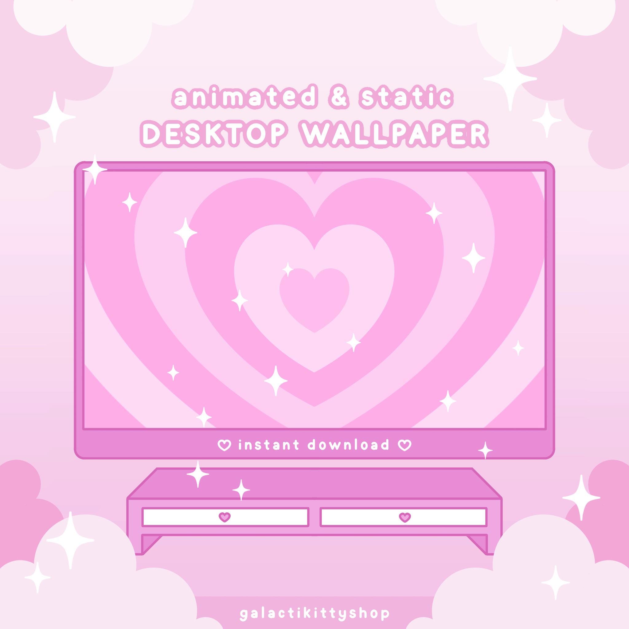 Pink Heart Desktop Wallpaper: Animated Sparkle Theme (digital Download) -  Etsy, image size:2048x2048