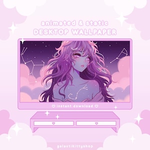 Animated Desktop Wallpaper, Cosmic Wallpaper, Celestial Wallpaper, Dreamy Wallpaper, Digital Background, Starry Night Background, Space Art