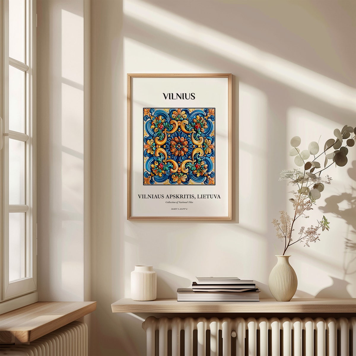 Vilnius Lithuania Wall Art, Traditional Tile Pattern Print - Etsy