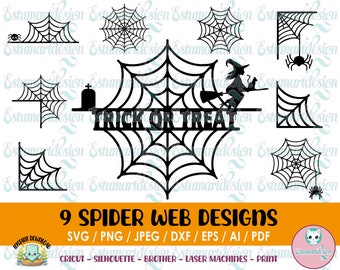 Spider Web SVG Bundle, Halloween Cut Files (Digital Download)