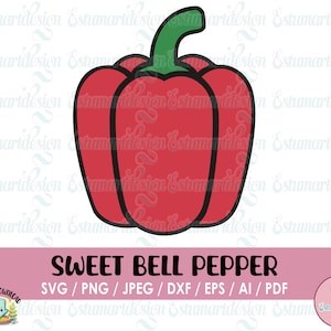 SWEET BELL PEPPER svg, Vegetable Svg, Pepper Clipart, bell pepper, red bell pepper, kitchen decor, Cut Files For Cricut, Silhouette