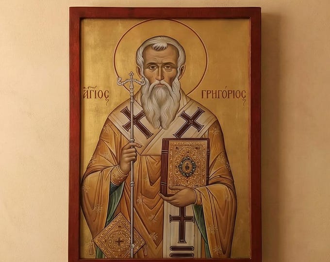 Saint Gregory,wooden Icon