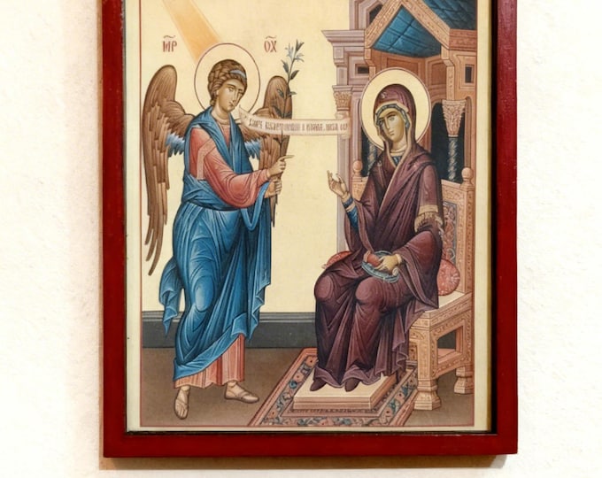 The Annunciation of the Theotokos,handmade wooden orthodox icon