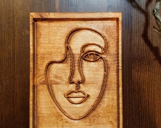 Minimal Face Wooden Wall Art
