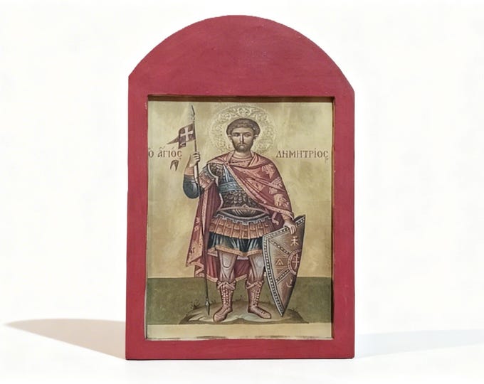 Handmade Wooden Saint Demetrios Icon