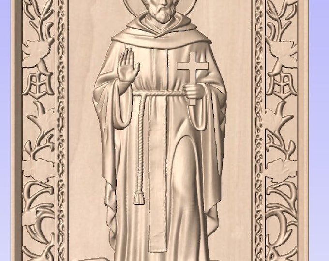 Saint Patrick STL File,3D ρelief CNC Model