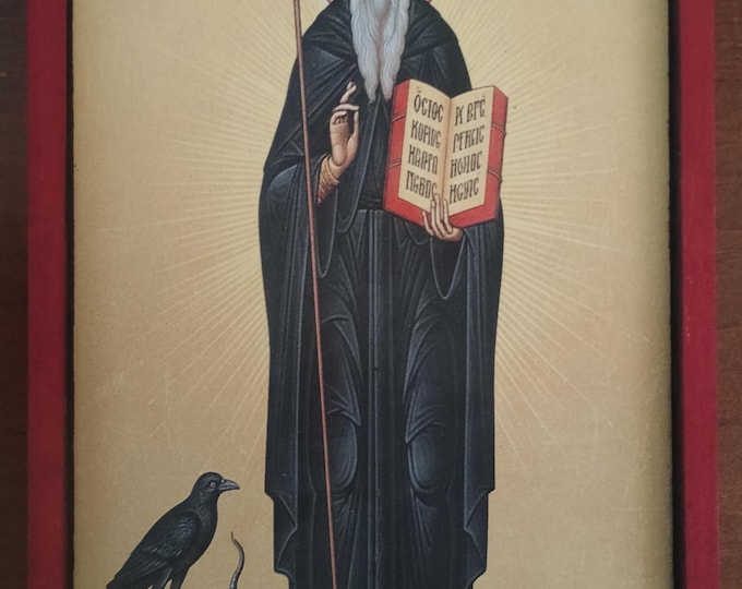 Saint Benedict wooden icon,orthodox icon