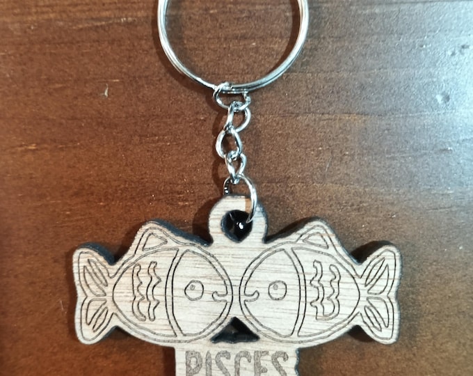 Zodiac Keychain,Handmade Laser Cut Astrology Gift