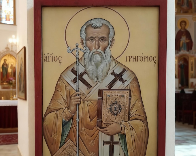 Saint Gregory,wooden Icon