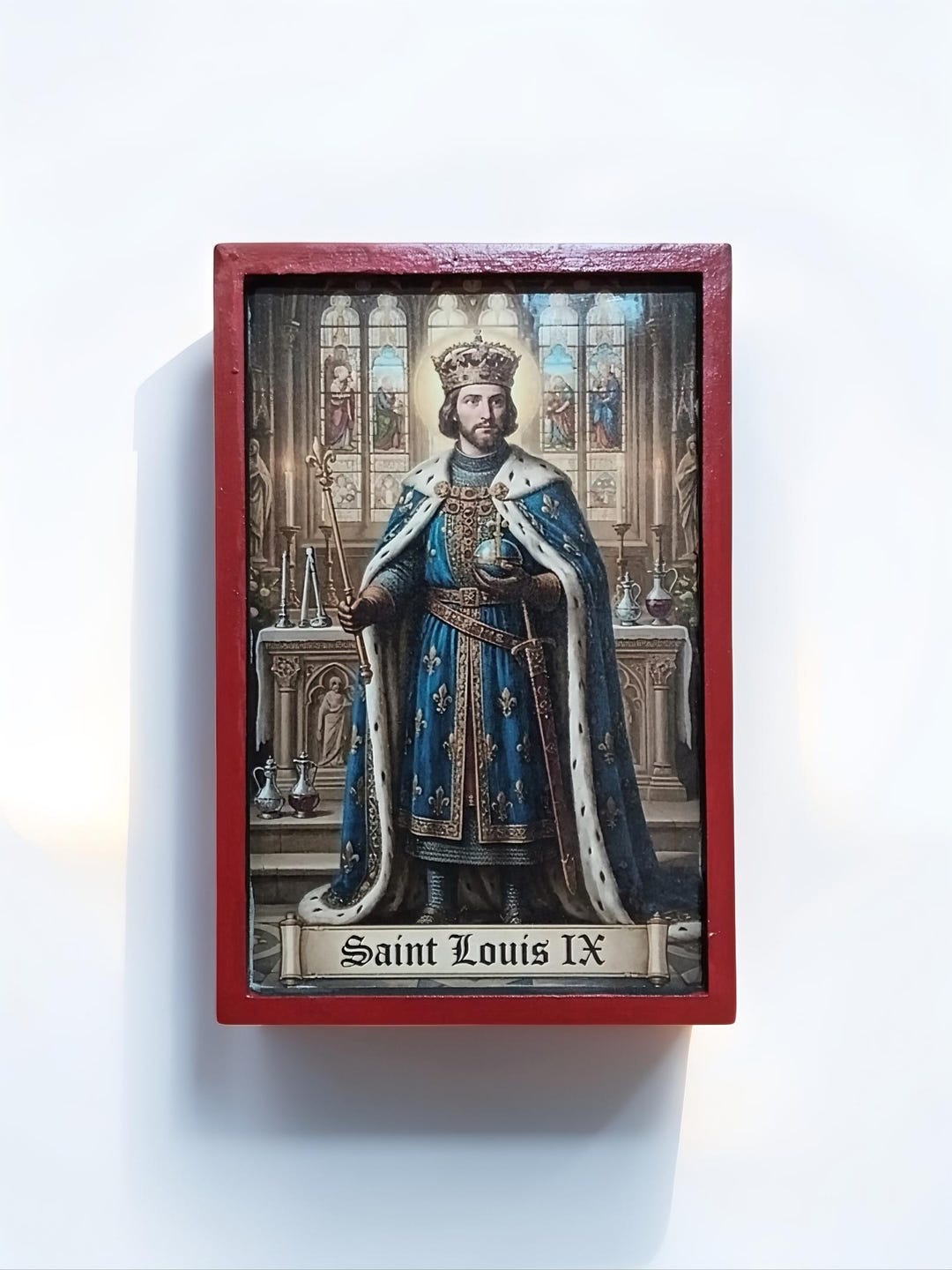 Saint Louis IX Wooden Icon,catholic Wall Art - Etsy