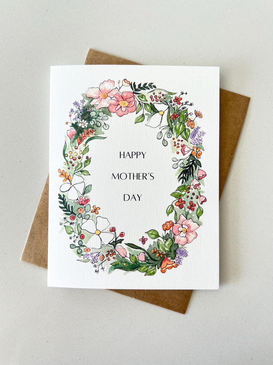 Watercolor Mother’s Day Card With Envelope | Hand Painted Mother’s Day ...