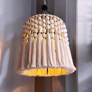 Handmade Macrame Tassel Chandelier: Boho Tapestry Light