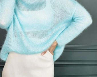 Luna Mist Knitting Pattern PDF – Oversized Sweater Pattern, Seamless Jumper, Modern Knit, Beginner Friendly