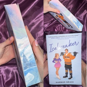 Icebreaker Hannah Grace Hand Painted Fore Edges l Bookish Art l Spicy Hockey Romance l Tiktok l BookTok l Second Hand Book