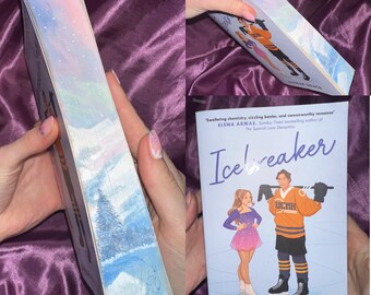 Icebreaker Hannah Grace Hand Painted Fore Edges l Bookish Art l Spicy Hockey Romance l Tiktok l BookTok l Second Hand Book