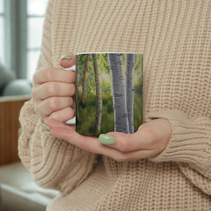 Aspen Birch Tree Nature Art 11oz Ceramic Coffee Mug