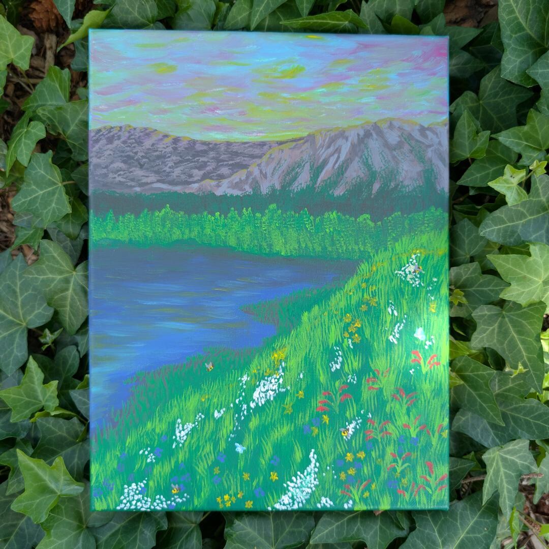 Colorado Mountain Original Painting: Wildflower Meadow Landscape Art - Etsy