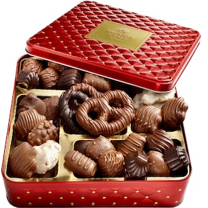 クリスマスチョコレートギフトバスケット、チョコレート詰め合わせ缶