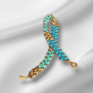 Teal and gold superduo bracelet * multicolor bead bangle * boho chic jewelry * gift for sister
