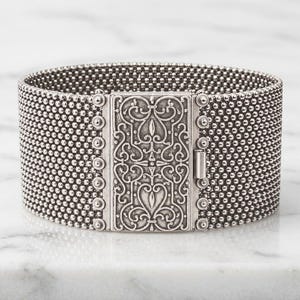 Silver Seed Bead Cuff Bracelet – Edgy Handwoven Jewelry