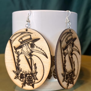 Plague Doctor Dangle Earrings