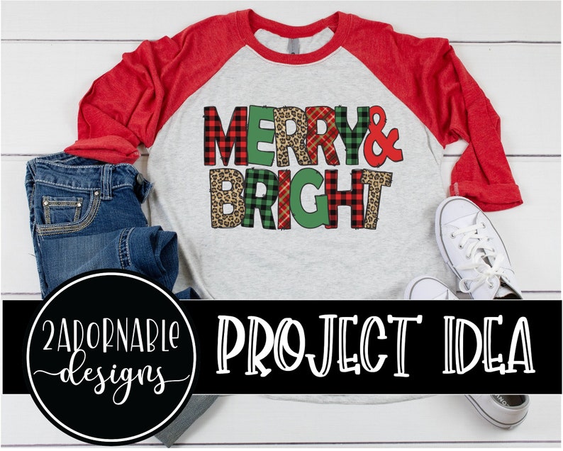 Download Merry & Bright Sublimation Design PNG File for Sublimation ...