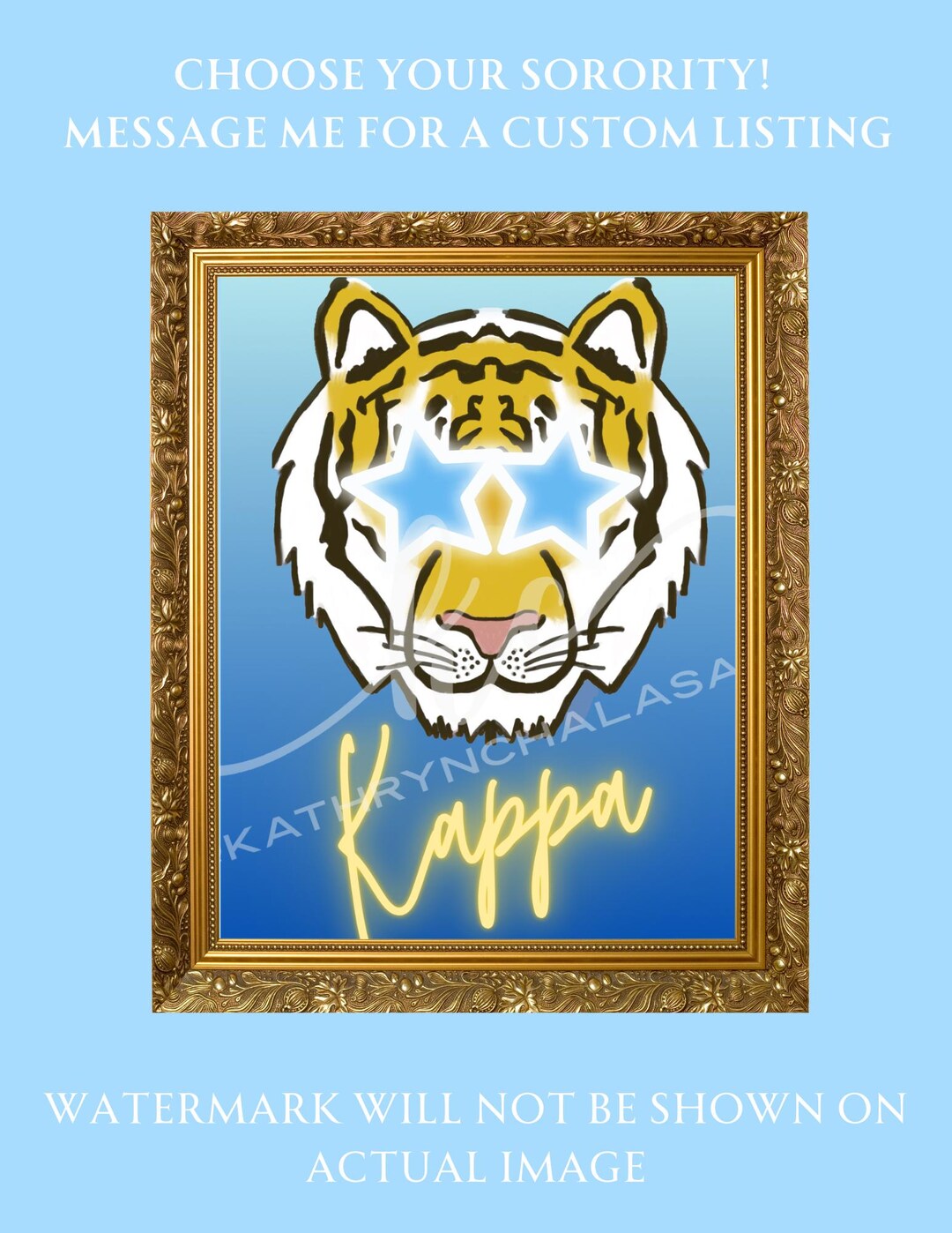 Digital Kappa Kappa Gamma Tiger Mascot Printable Art Download - Etsy
