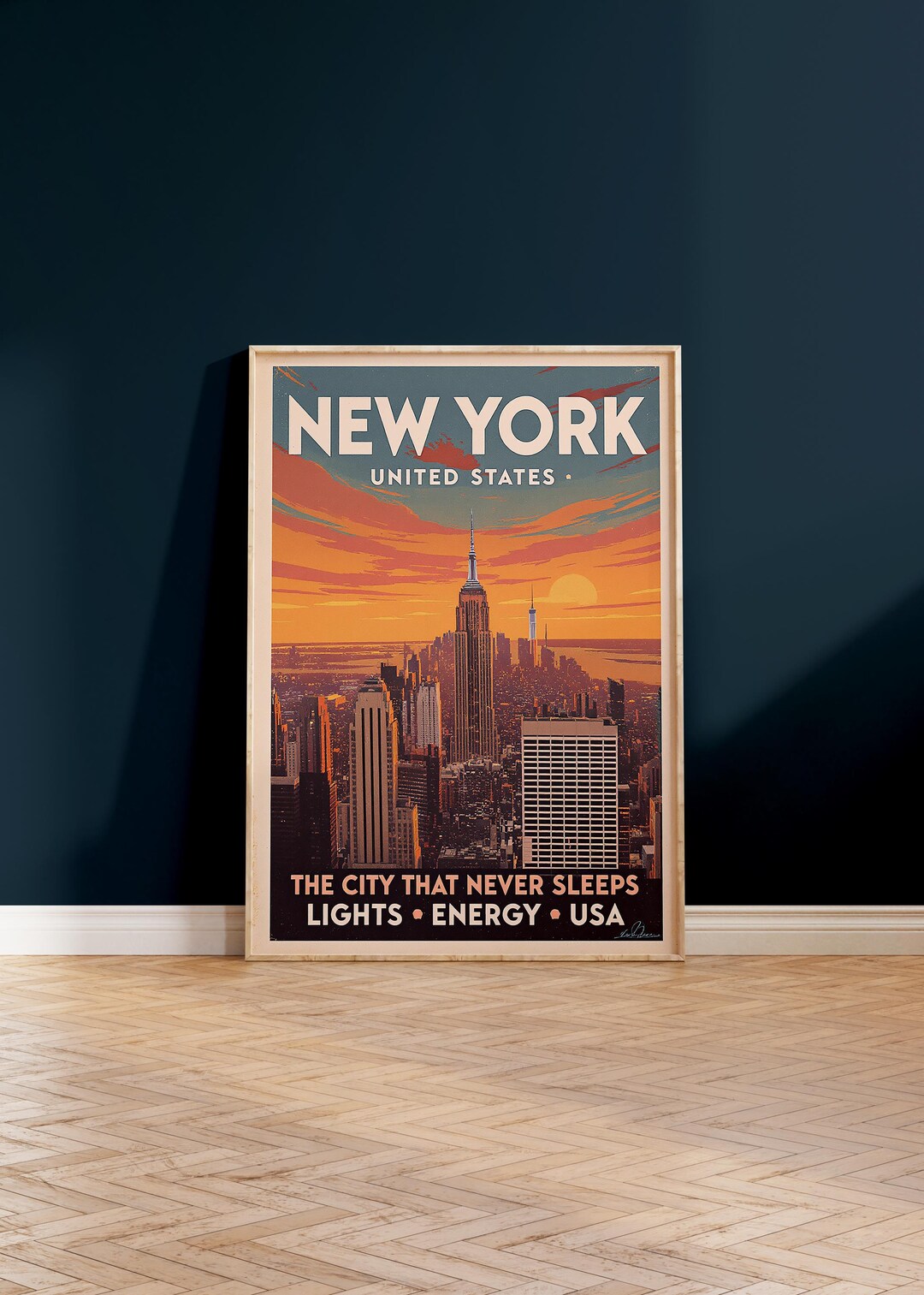 Vintage New York Travel Poster, Retro US Home Decor Print - Etsy
