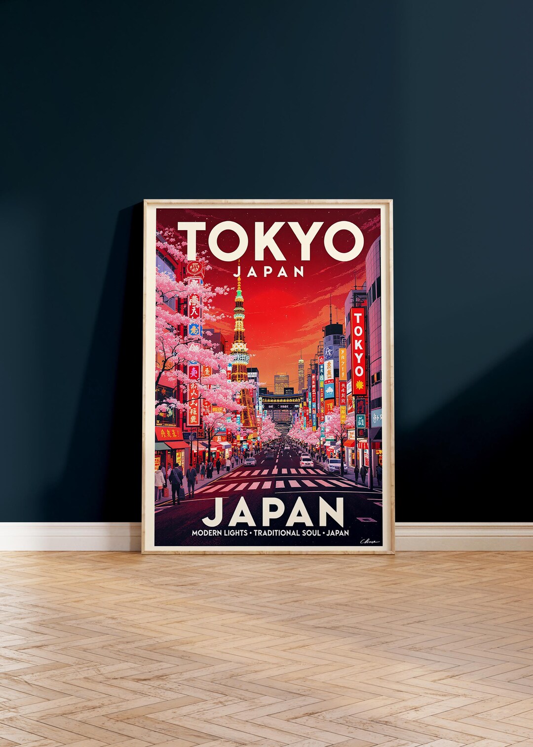 Tokyo Japan Travel Poster • Retro Mid-century Modern Wall Art - Etsy