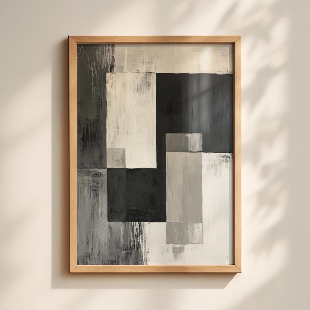 Printable Geometric Abstract Wall Art - Minimalist Modern Neutral Moody ...