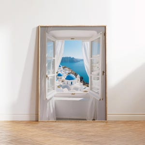 Santorini View Art Print – Greek Island Coastal Photography