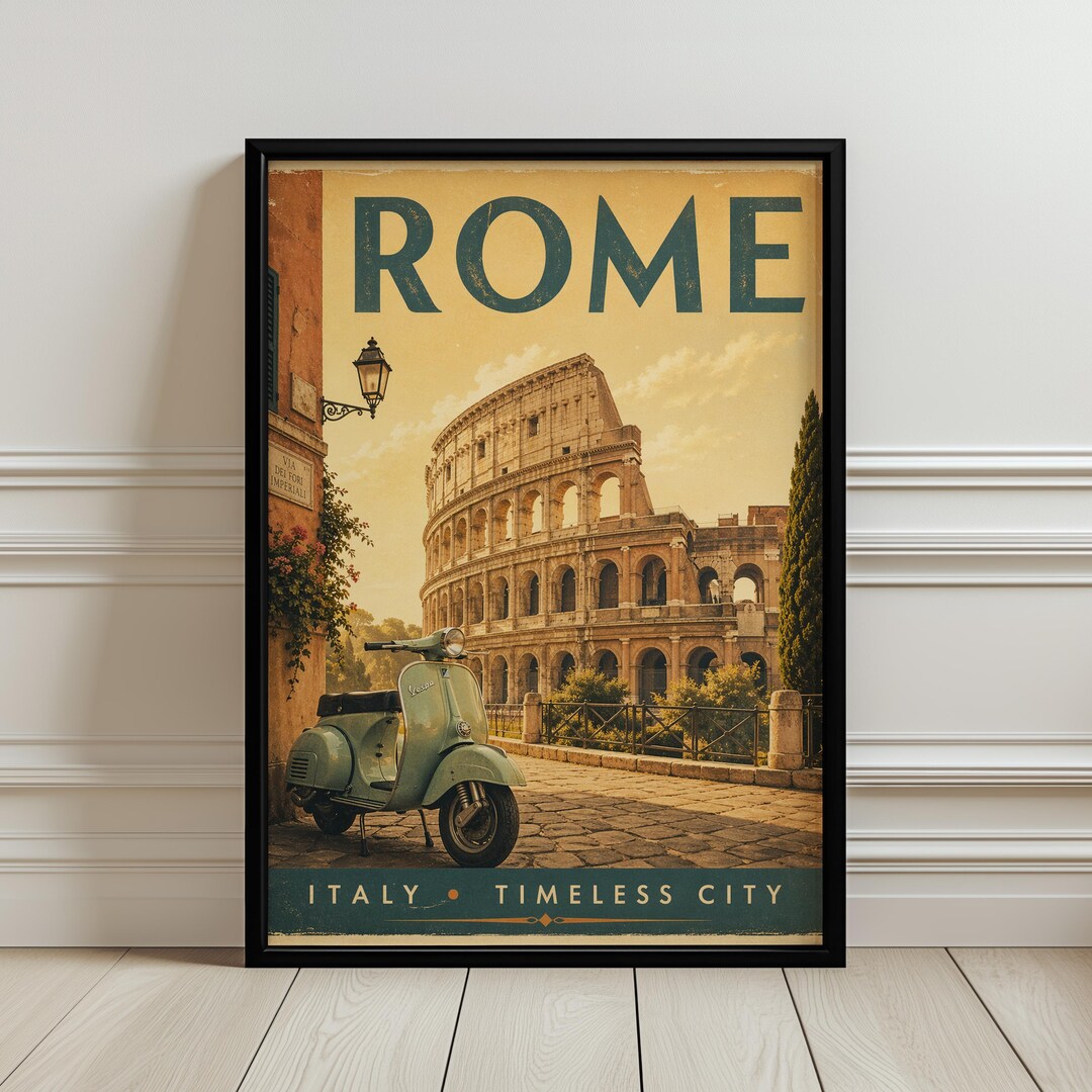 Vintage Colosseum Poster - Retro Rome Wall Decor - Etsy