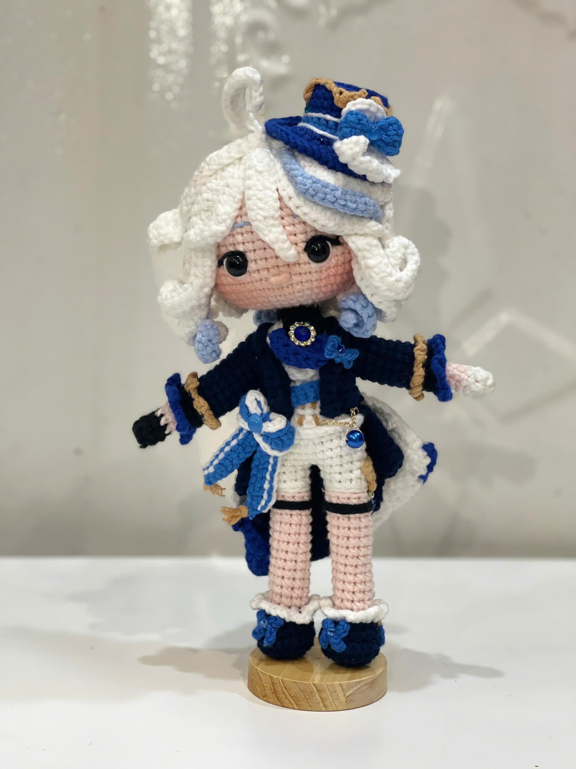 Furina Forcalos Crochet Doll, Genshin Impact Plushies, Custom