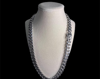 マイアミキューバン ネックレス×ブレスレット セット　Cuban Chain 14mmステンレススチール製マイアミキューバンリンクチェーンセット