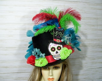 Civil War Halloween Kentucky Derby Hat Black Steampunk Top Hat Victorian Hat