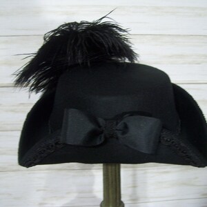 Black Tricorn Hat Renaissance Hat Halloween Tricorn Hat - Etsy