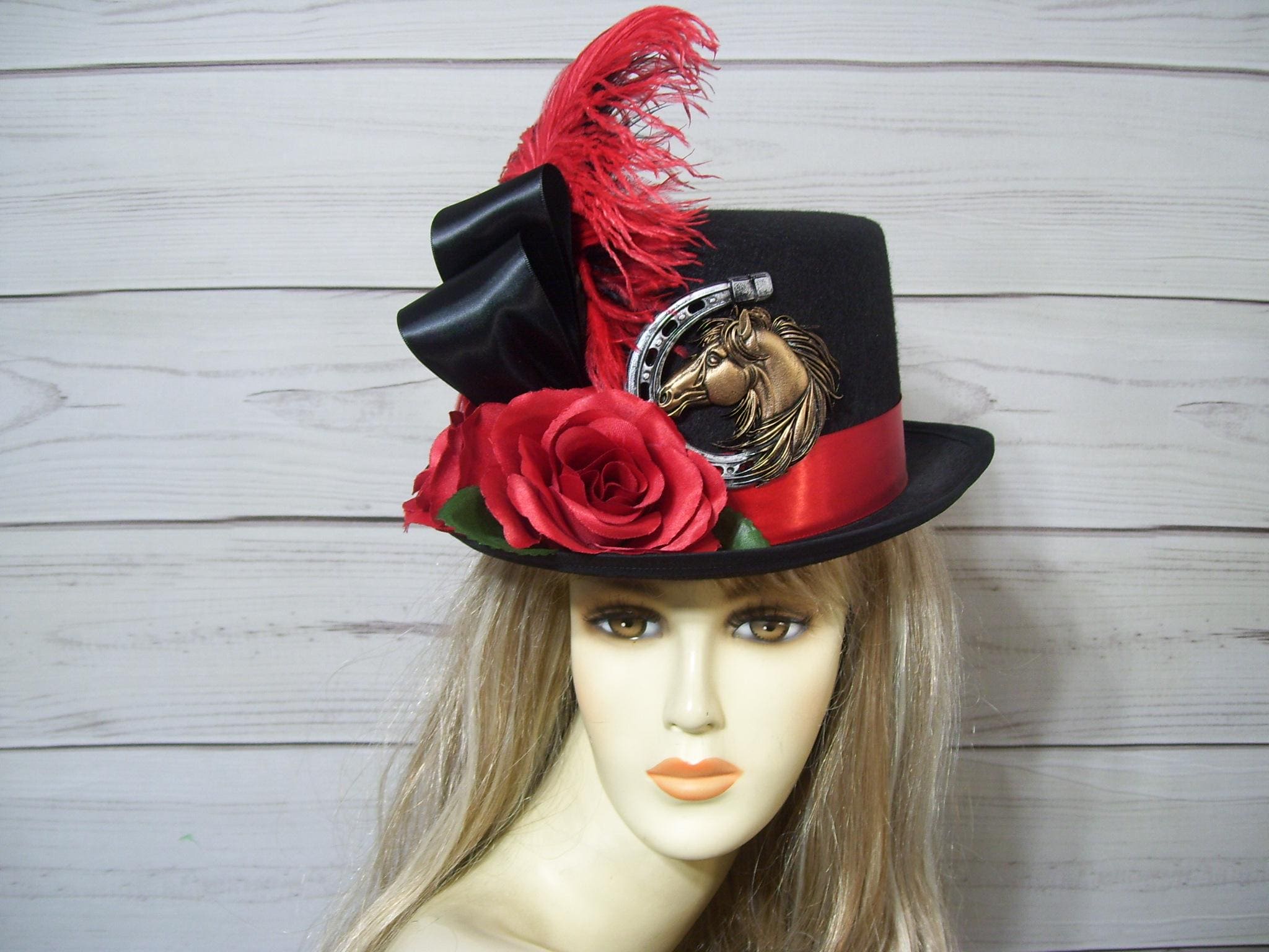 Red and Black Derby Hat - Etsy