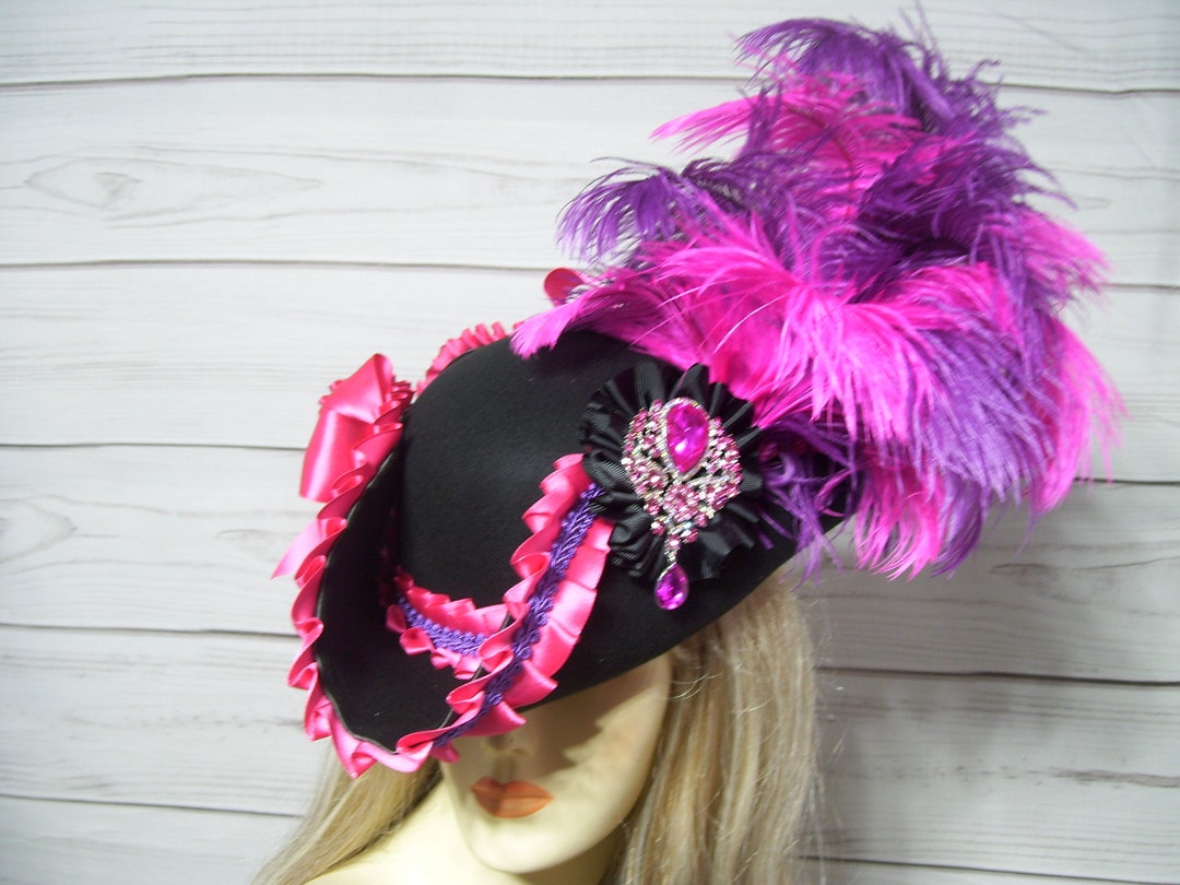 Patrizia Pepe Black and Burgundy Pink Hat Women main image 2