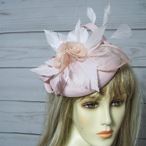 Blush Pink Wedding Fascinator, Kentucky Derby Fascinator Hat, Garden Party Tea Hat, See other items available in my shop