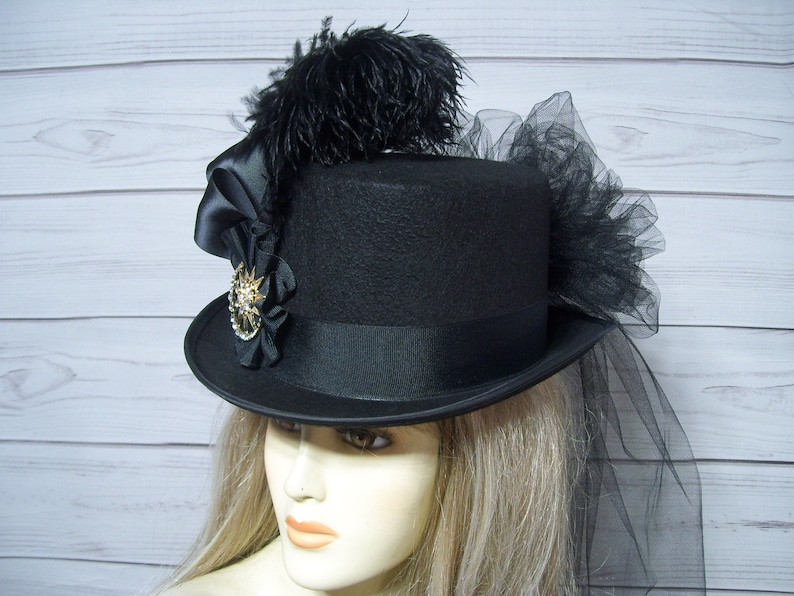 Stevie Nicks Inspired Black Top Hat Kentucky Derby Top Hat Etsy