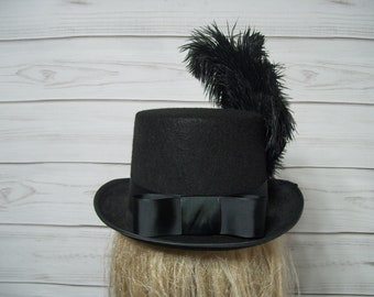 Kentucky Derby Black Top Hat, Equestrian Horse Top Hat, Wedding