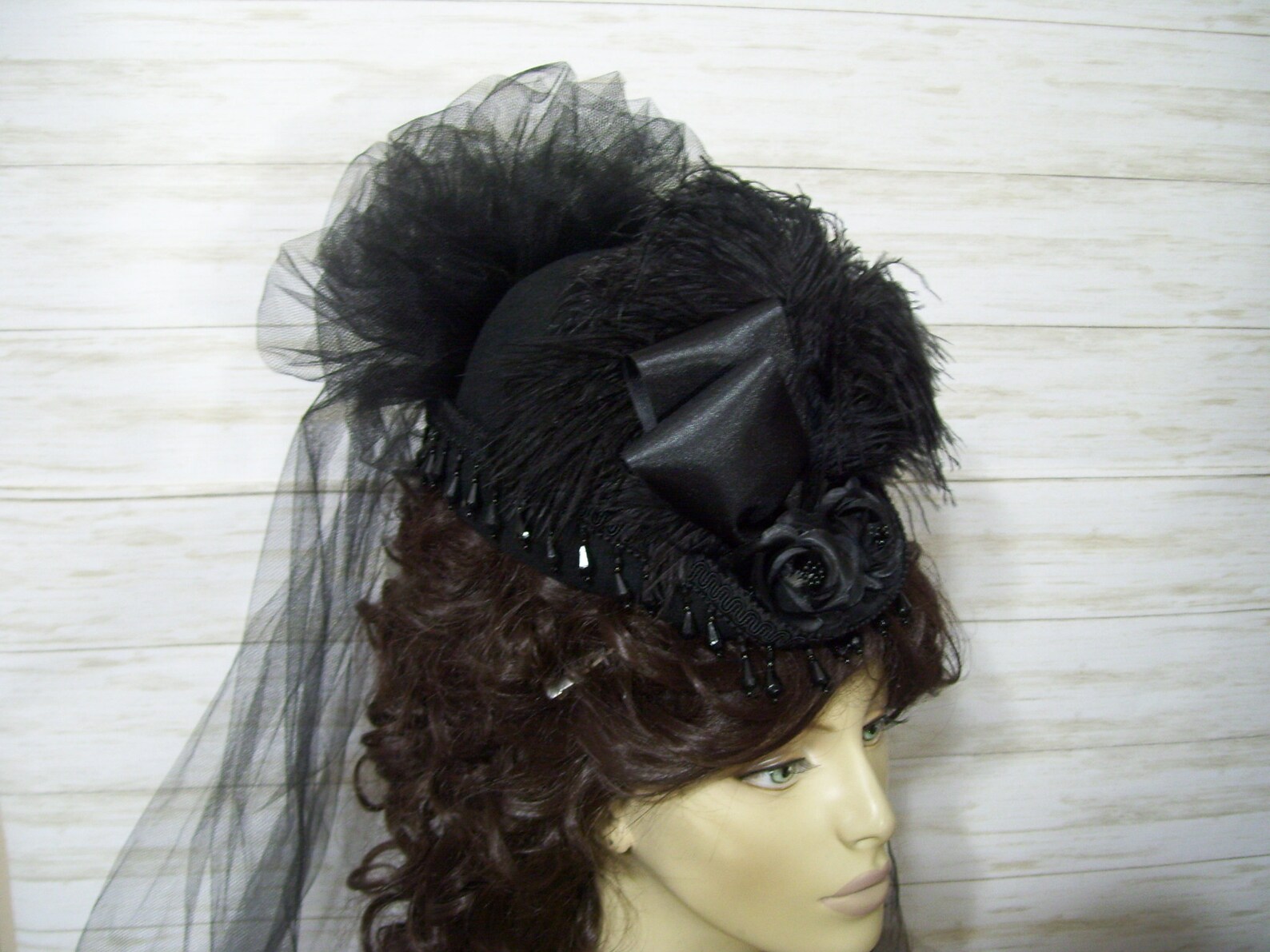 Victorian Mini Riding Hat Black Mini Riding Hat Mourning Etsy