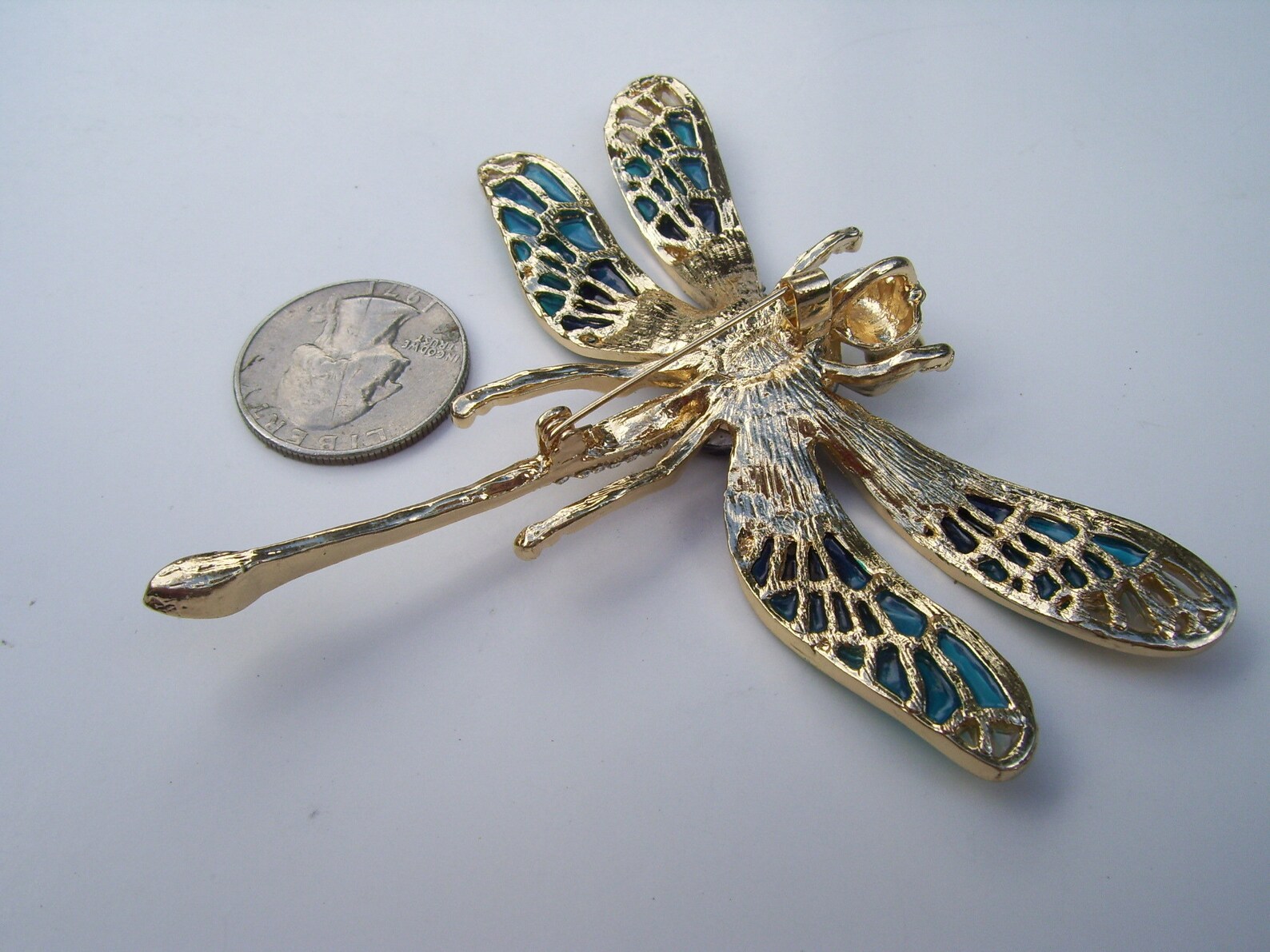 Large Dragonfly Pin Dragonfly Brooch Dragonfly Pendent Blue Etsy