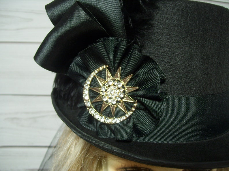 Stevie Nicks Inspired Black Top Hat Kentucky Derby Top Hat Etsy